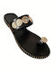 Leather Women's Flat Sandals Black