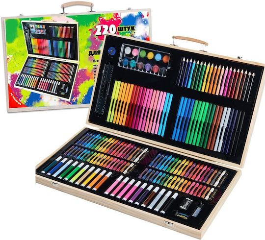 Alista Home Wooden Colouring Set 48x30cm 220 Pieces