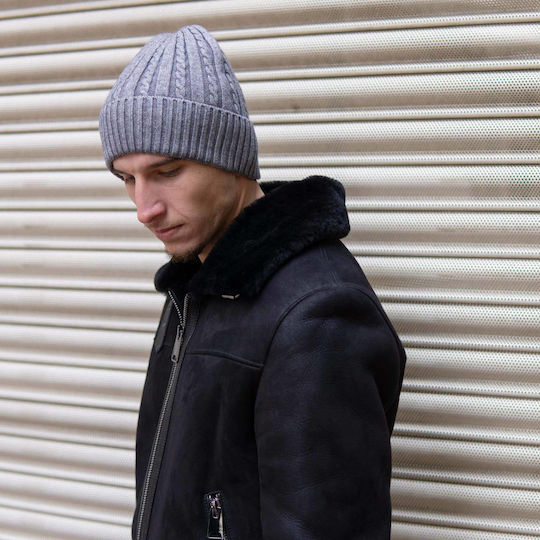 Beanie Mützen Für Männer Strick in Grau