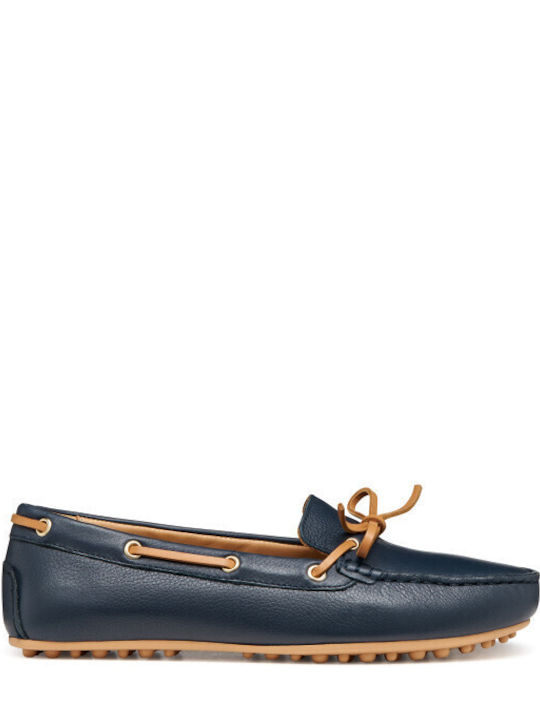 Geox Δερμάτινα Γυναικεία Loafers σε Μπλε Χρώμα