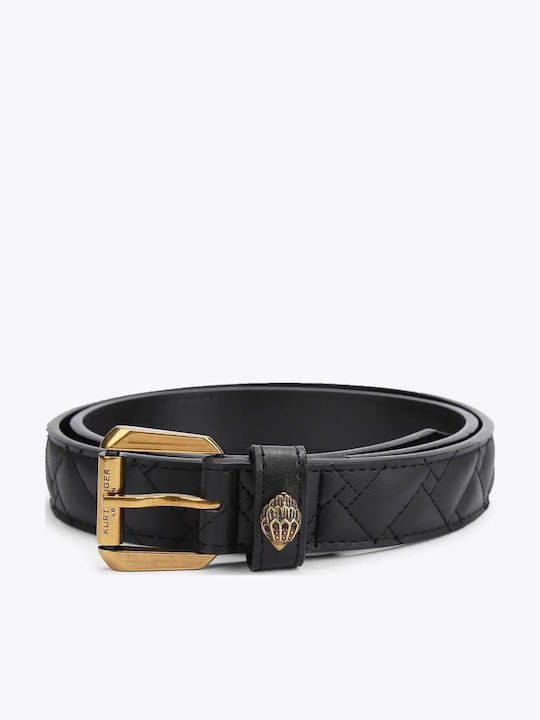 Kurt Geiger Δερμάτινη Γυναικεία Ζώνη Μαύρο/Χρυσό Kurt Geiger Δερμάτινη Γυναικεία Ζώνη Μαύρο/Χρυσό