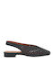 Leather Women's Ballerina Shoes Slingback In Black Color