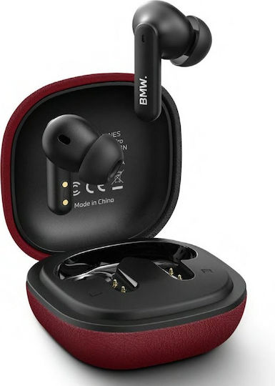 BMW Leder Metall Logo In-Ear Bluetooth Kopfhörer Mit Ladekoffer Rote