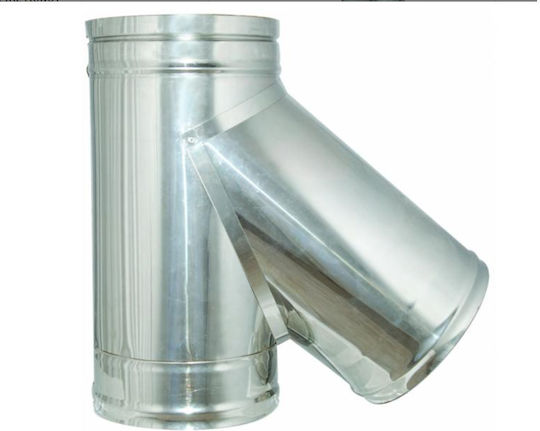 Branch For Chimney Pipe Heavy Duty Stainless Steel Aisi 304 Ba Φ-120 Inoxshell