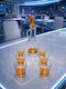 Galifas Glass Liqueur Serving Decanter with Stopper and Yellow Glasses 7 Pieces