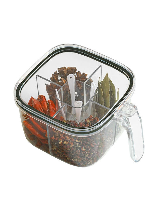 Alista Home Caseta Pentru Zahăr / Cafea / Ceai Cu Capac Din Plastic Alb 10x10x20cm