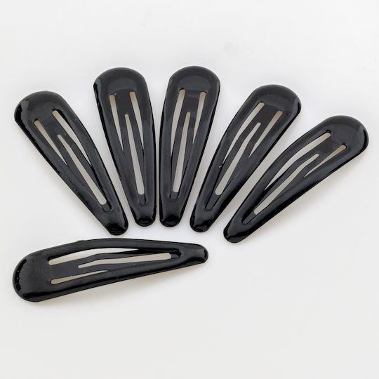 Set 6 Bucăți Clic-clac Negru Clame de Păr