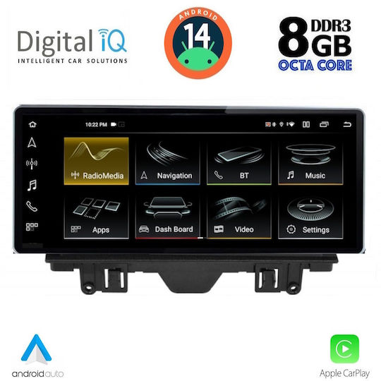 Digital IQ Car Audio System for Audi Q3 2011-2019 (Bluetooth/USB/WiFi/GPS/Apple CarPlay/Android Auto) with 10.25" Touch Screen