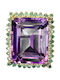 Stunning Natural Ring Huge 58ct Amethyst Emeralds Size 20 925