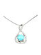 Delicate Silver Turquoise Beautiful 925 Necklace
