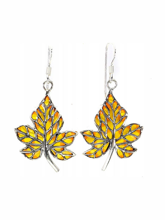 Silver 925 Enamel Maple Leaf Earrings 3