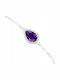Delicate 925 Bracelet Natural Amethyst Zircon Elegant Stunning