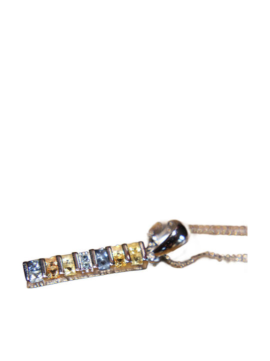 925 Silver Necklace Delicate Natural Sapphires Songea Elegant
