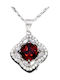 Eleganter 925 Silberring Zarte Zirkon Natürlicher Granat