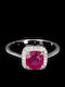 925 Silver Delicate Ring Natural Ruby Zircon Size 16