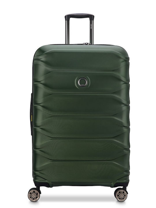 Delsey Meteor Large Hard Olive Suitcase With 4 Wheels Height 78cm