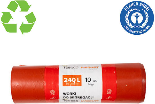 Resaco Sacuri De Gunoi Capacitate 240lt 140x87cm 10 Bucăți Roșii