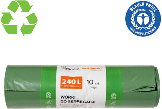 Resaco Sacuri De Gunoi Capacitate 240lt 140x87cm 10 Bucăți Verzi
