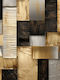 Industrielle Dreidimensionale Geometrische Gold Schwarz Grau Moderne Tapeten