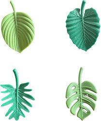 Set 4 Refrigerator Magnets Alista Home Leaf Model Made Abs Magnet Green