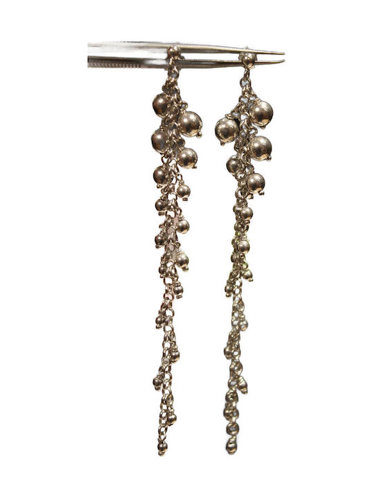 925 Silver Long Hanging Ball Earrings 3 Impressive