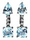 Cercei Din Argint 925 Cu Topaz Natural Albastru Ceresc 7