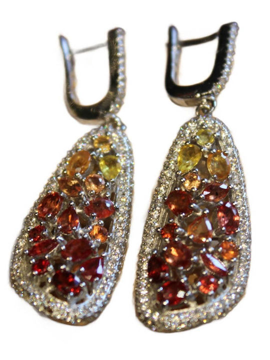 925 Silver Earrings Padparadscha Sapphires Songea 2