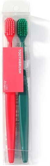 Manual Toothbrush Soft Red Green 2 Pieces