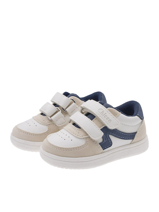 Chicco Παιδικά Sneakers Ανατομικά με Σκρατς Λευκά