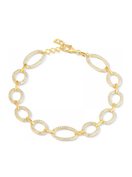 Kontopoulos Women's Gold Plated Silver Bracelet with Zircon