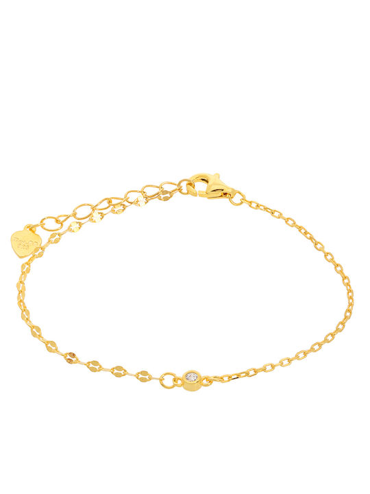 Prince Silvero Women's Silver Gold Plated Chain Bracelet with Zircon