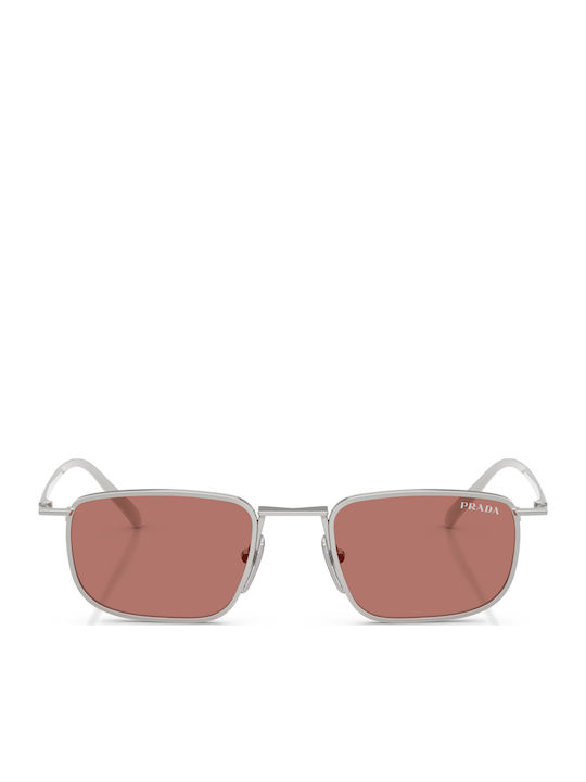 Prada Unisex Sunglasses with Silver Metallic Frame and Silver Mirror Lens