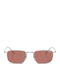 Prada Unisex Sunglasses with Silver Metallic Frame and Silver Mirror Lens