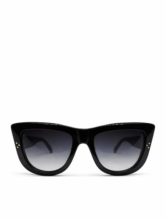 Celine Women's Sunglasses with Black Horn-Rimmed Frame and Black Gradient Lens CL40157U-01B