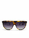 Celine Unisex Sunglasses with Brown Tartaruga Horn-Rimmed Frame and Purple Gradient Lenses CL40006I-53K