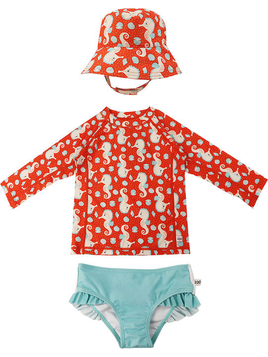 Zoocchini Kids Swimwear Set with Shade Red