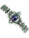 Silver Bracelet Sapphire Beryls Certificate