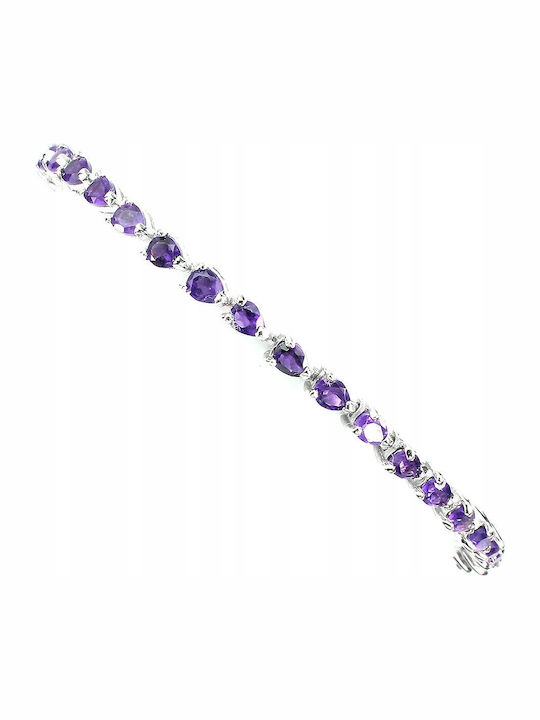 925 Silver Bracelet Natural Amethysts Beautiful