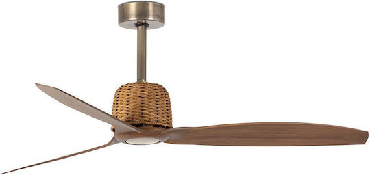 Faro Barcelona Weaver M Ceiling Fan 128cm Old Gold/Walnut