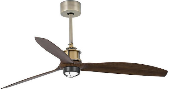 Faro Barcelona Just Fan M 3000K Ανεμιστήρας Οροφής 128cm με Φως Old gold/walnut