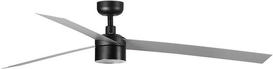 Faro Barcelona Cruiser Tek XL 4000K Ventilator De Tavan 160cm Cu Lentile De Mărire Negru/Aluminiu