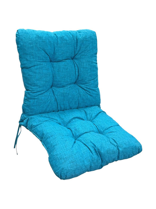 Mega Bazaar Garden Chair Cushion with Backrest Bamboo Dark Light Blue 50x95cm