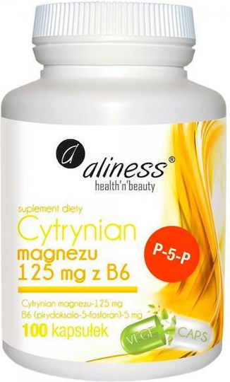 Aliness Magnesium Цитрат 125mg с Витамин B6 100 Капсули