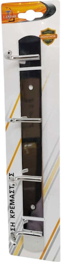 Bathroom Hook 5 Prongs with Screws Silver