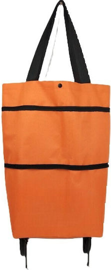 Plastic Shopping Trolley Foldable Orange 39x46x12cm