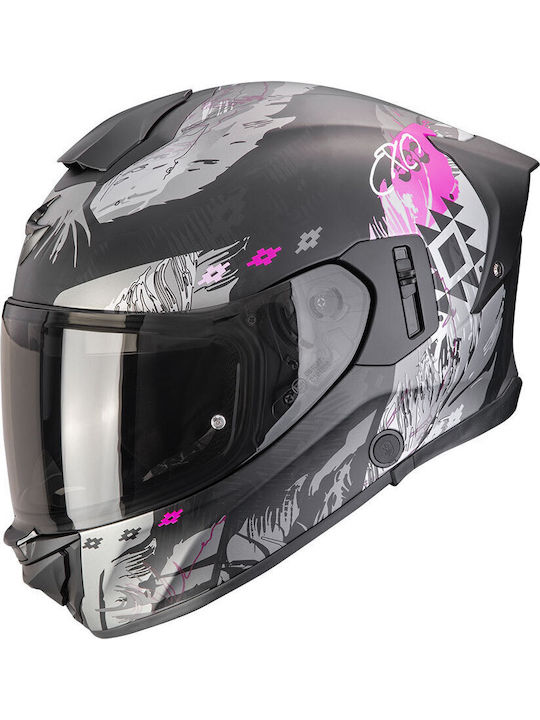 Scorpion Exo 530 Air Hadji Matt Black-Pink Motorcycle Helmet Full Face ECE 22.06 with Pinlock and Sun Visor