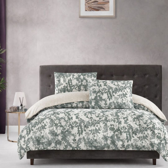 First Choice Set Huse Pentru Pilote Duble Cu 2 Fețe De Pernă Și 1 Cearceaf 200x220cm Verde