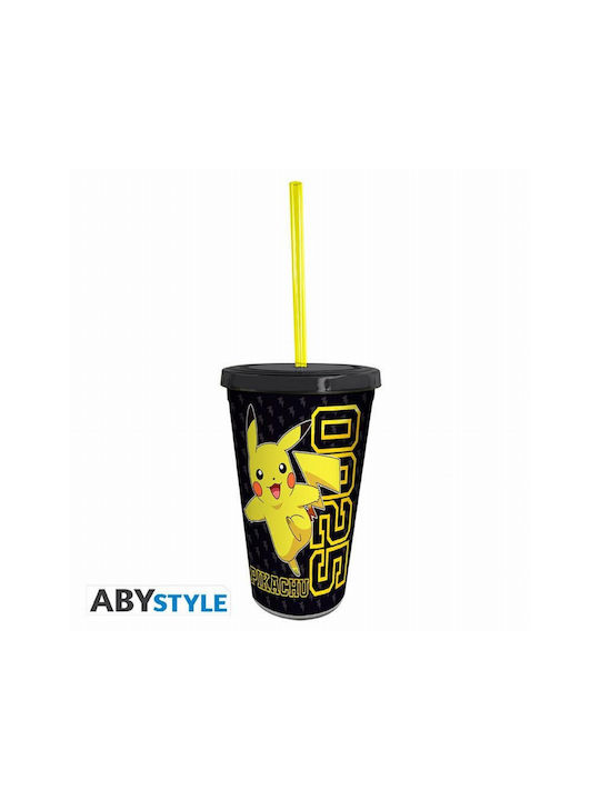 Pokemon Glass Cup with Straw 470ml