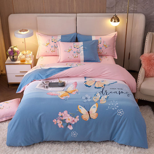4 Seasons Collection Σετ Παπλωματοθήκη Φανελένια Υπέρδιπλη 220x240cm 2 Μαξιλαροθήκες & 1 Σεντόνι Ροζ Γαλάζιο 4 Seasons Collection Σετ Παπλωματοθήκη Φανελένια Υπέρδιπλη 220x240cm 2 Μαξιλαροθήκες & 1 Σεντόνι Ροζ Γαλάζιο
