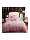 4 Seasons Collection Σετ Παπλωματοθήκη Φανελένια Υπέρδιπλη 220x240cm 2 Μαξιλαροθήκες & 1 Σεντόνι Ροζ